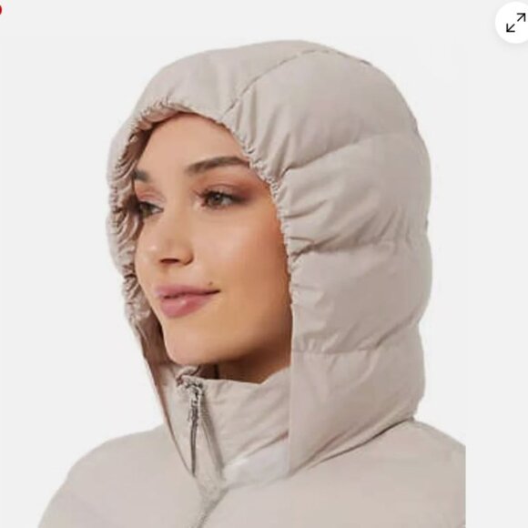NWT 32 Degrees Heat Women's Winter Hooded Puffer Tech Jacket Coat Beige, Size 2X - Picture 4 of 6